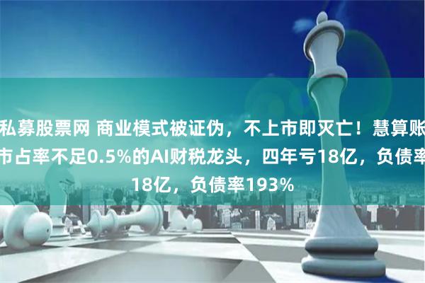 私募股票网 商业模式被证伪，不上市即灭亡！慧算账IPO：市占率不足0.5%的AI财税龙头，四年亏18亿，负债率193%